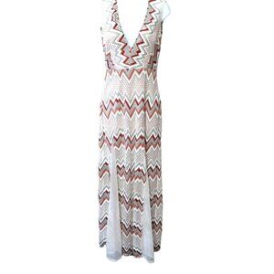 Coastal BCBG MAXAZARIA Maxi Dress Size 0 Boho Chic Cream ASO Paris Earthy Resort
